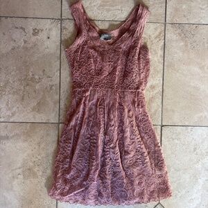 Anthropologie Baraschi Pink Lace Sleeveless Mini Dress – Size 0